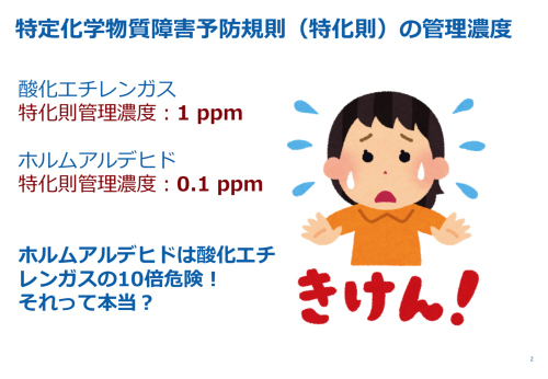 特定化学物質障害予防規則（特化則）の管理濃度について。(2018年5月29